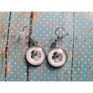 Flowers pendant earrings made from Kingdom of the Wicked book pages